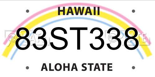 83ST338 Hawaii License Plate