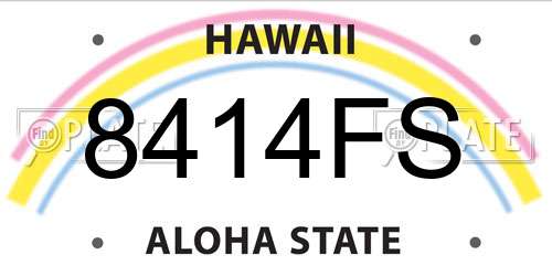 8414FS Hawaii License Plate