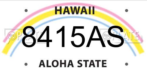 8415AS Hawaii License Plate