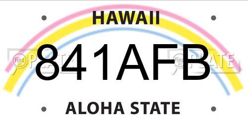 841AFB Hawaii License Plate