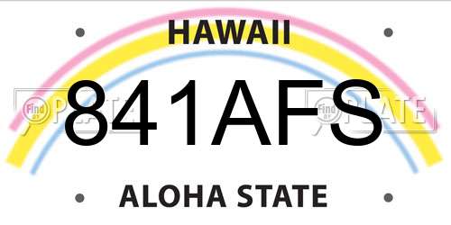 841AFS Hawaii License Plate
