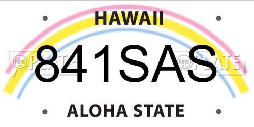 841SAS Hawaii License Plate
