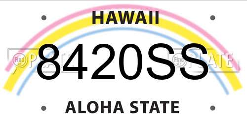 8420SS Hawaii License Plate