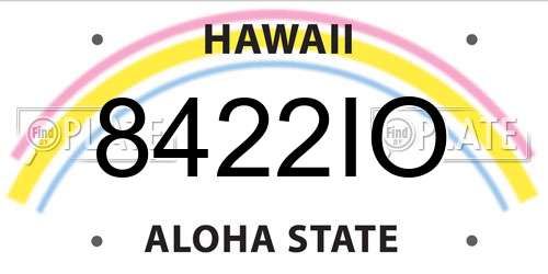 8422IO Hawaii License Plate