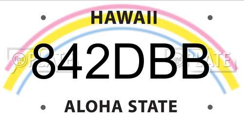 842DBB Hawaii License Plate