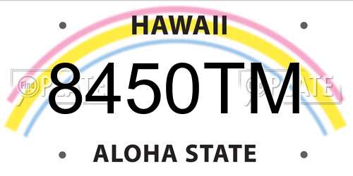 8450TM Hawaii License Plate