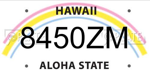 8450ZM Hawaii License Plate