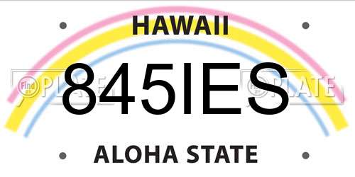 845IES Hawaii License Plate