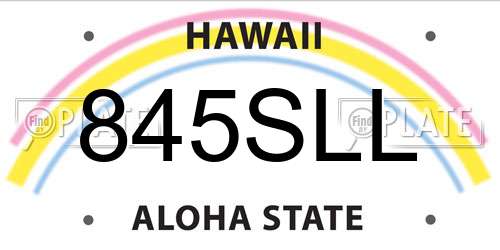 845SLL Hawaii License Plate