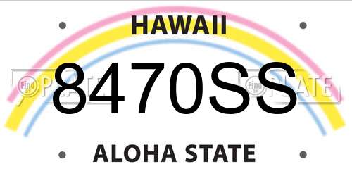 8470SS Hawaii License Plate