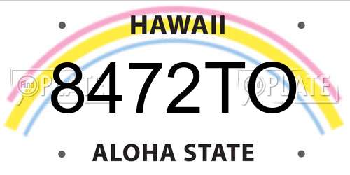8472TO Hawaii License Plate