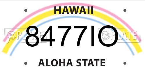8477IO Hawaii License Plate