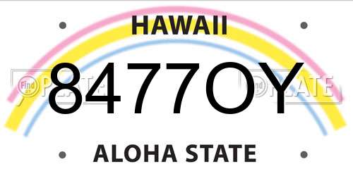 8477OY Hawaii License Plate