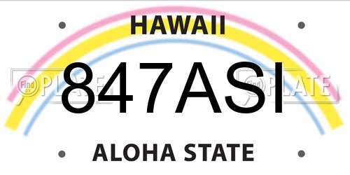 847ASI Hawaii License Plate