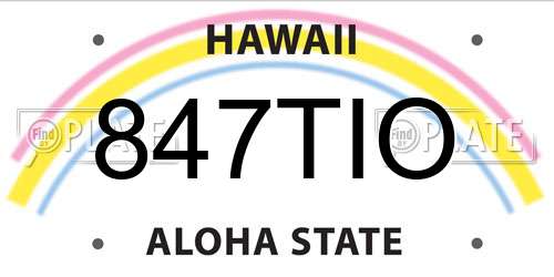 847TIO Hawaii License Plate