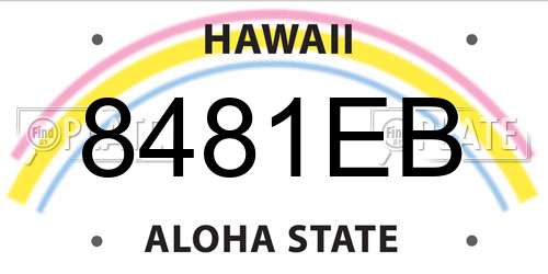 8481EB Hawaii License Plate