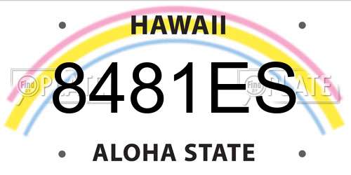 8481ES Hawaii License Plate