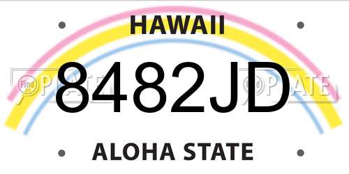 8482JD Hawaii License Plate