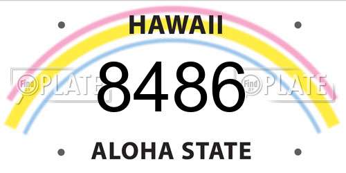 8486 Hawaii License Plate