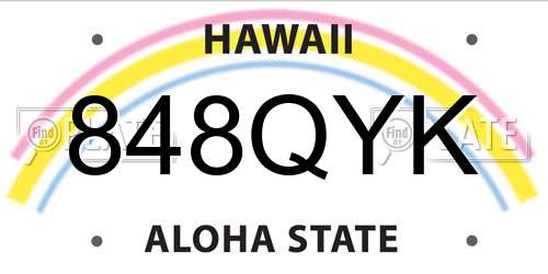 848QYK Hawaii License Plate