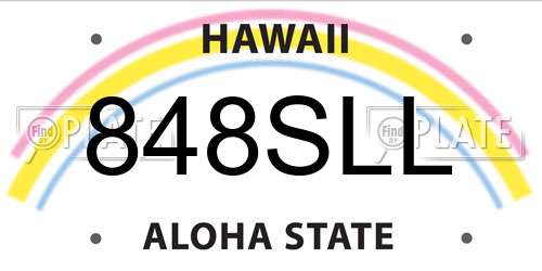 848SLL Hawaii License Plate