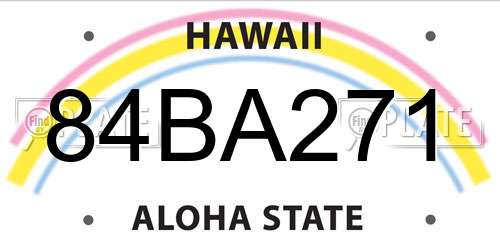 84BA271 Hawaii License Plate