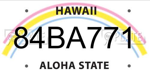 84BA771 Hawaii License Plate