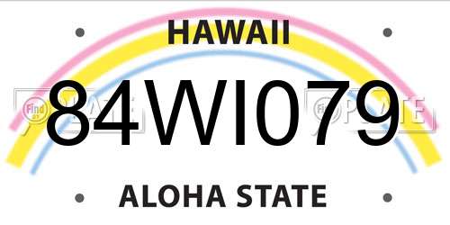 84WI079 Hawaii License Plate