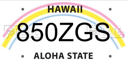850ZGS Hawaii License Plate