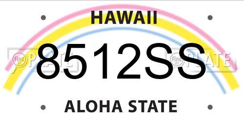 8512SS Hawaii License Plate