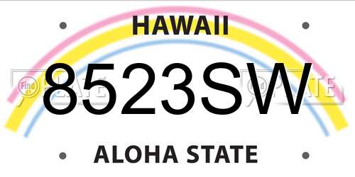 8523SW Hawaii License Plate