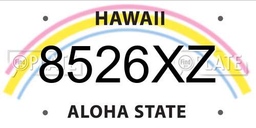 8526XZ Hawaii License Plate
