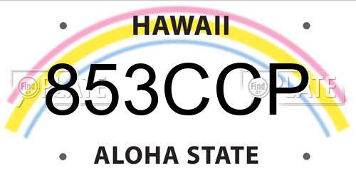 853CCP Hawaii License Plate
