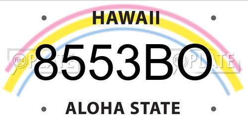 8553BO Hawaii License Plate