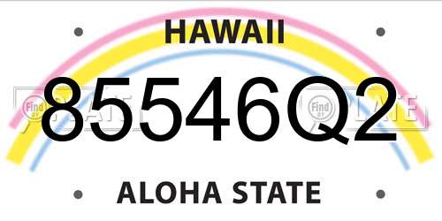85546Q2 Hawaii License Plate