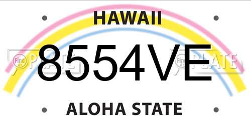 8554VE Hawaii License Plate