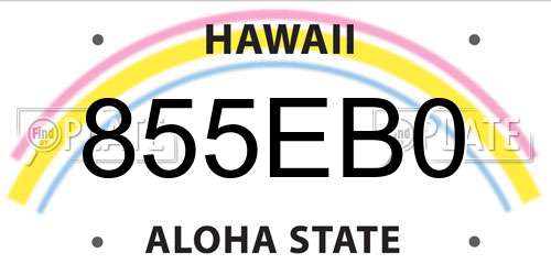 855EB0 Hawaii License Plate