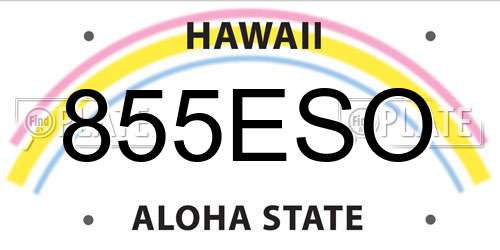 855ESO Hawaii License Plate