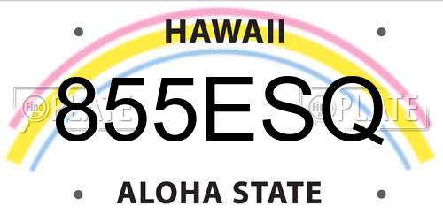 855ESQ Hawaii License Plate