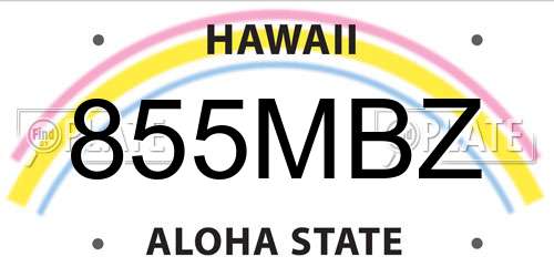 855MBZ Hawaii License Plate