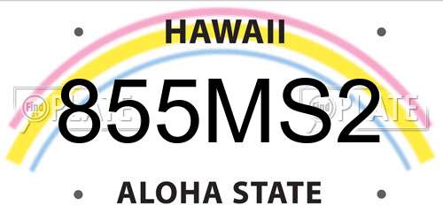 855MS2 Hawaii License Plate