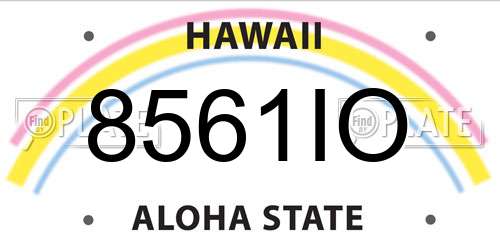 8561IO Hawaii License Plate