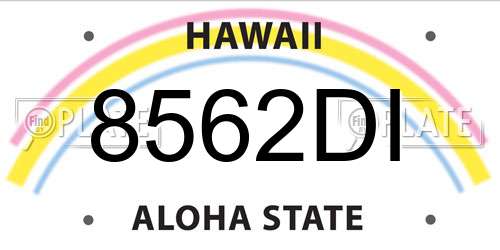 8562DI Hawaii License Plate