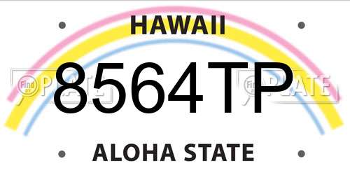 8564TP Hawaii License Plate