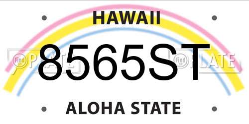 8565ST Hawaii License Plate