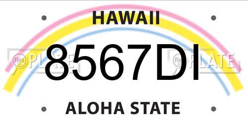 8567DI Hawaii License Plate