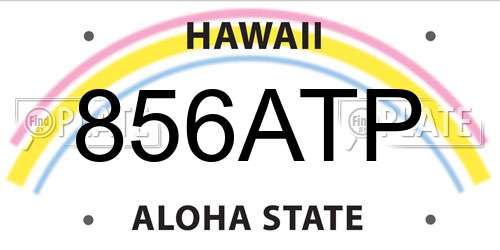 856ATP Hawaii License Plate