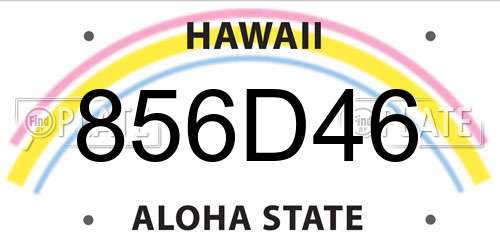 856D46 Hawaii License Plate