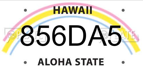 856DA5 Hawaii License Plate