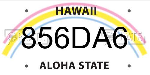 856DA6 Hawaii License Plate